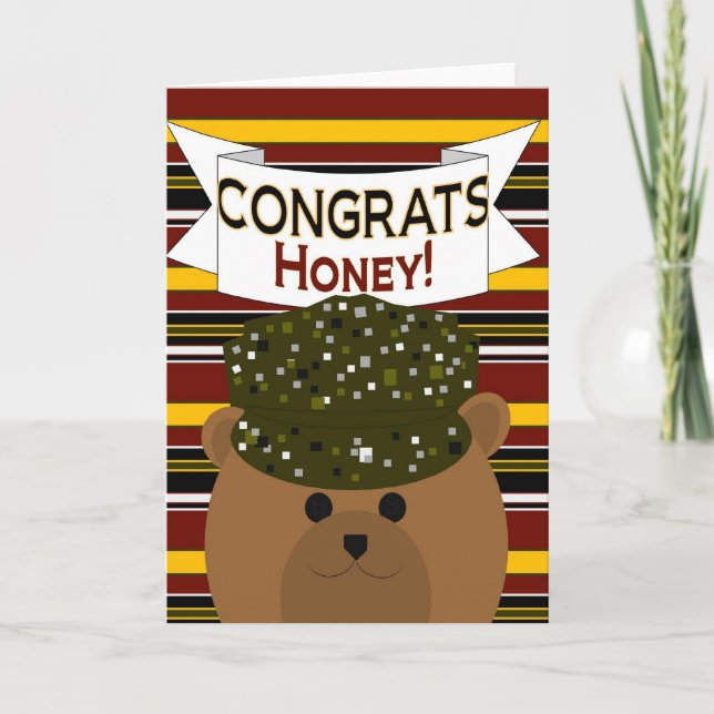 Honey - Army Soldier Congrats! Card (Front)