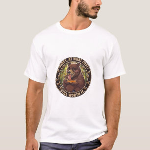 Honey, at What Cost? Funny Bee Sting Bear T-Shirt 