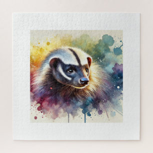 Honey Badger 290624AREF113 - Watercolor Jigsaw Puzzle