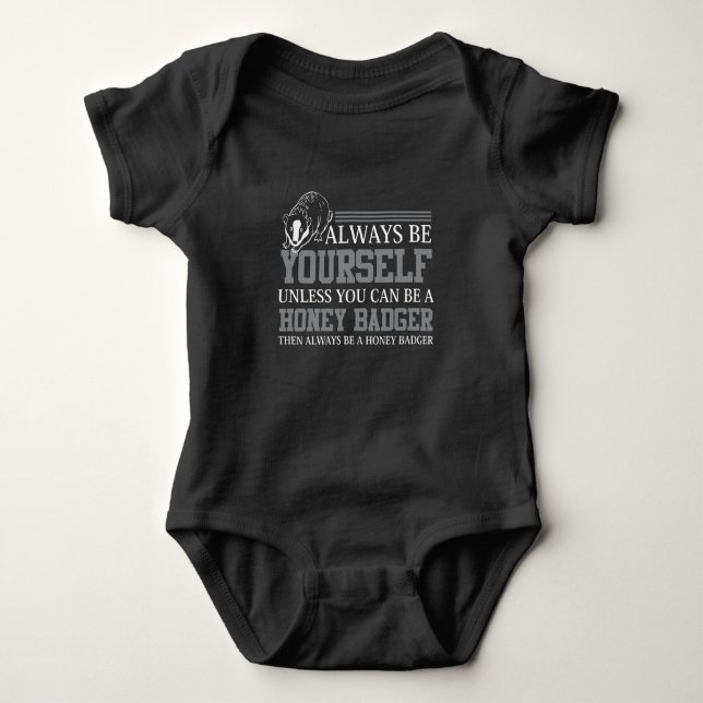 Honey Badger African Mammal Favorite Forest Animal Baby Bodysuit (Front)