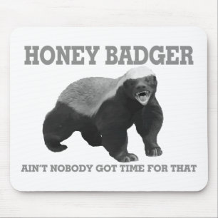 Honey Badger Ain't Nobody Got Time For That Mouse Pad