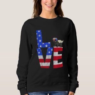 Honey Badger American Flag Sunglasses 4th of July Sweatshirt