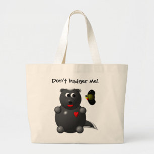 Honey Badger and Honey Bee Large Tote Bag