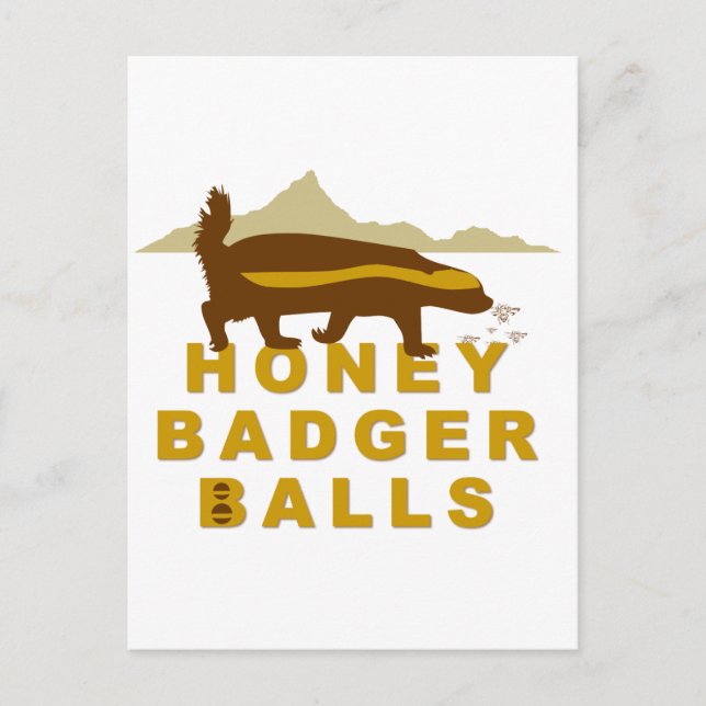 Honey Badger Balls Postcard (Front)
