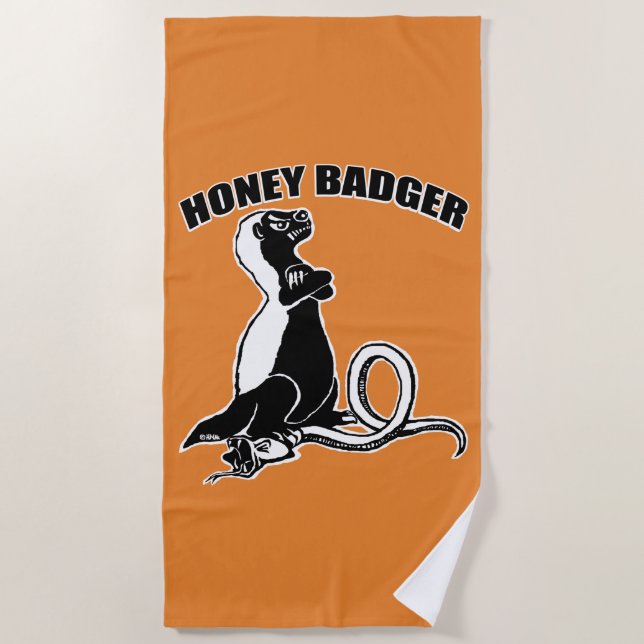 Honey badger beach towel (Front)