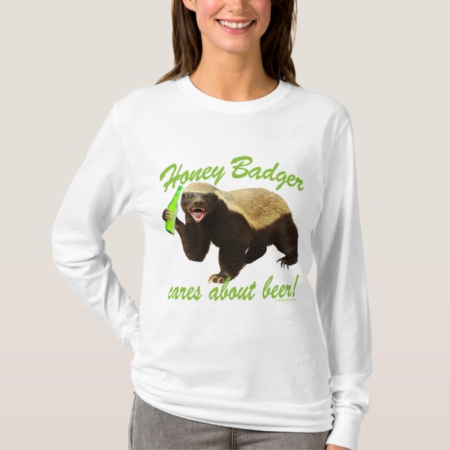 Honey Badger Cares About Beer T-Shirt (Front)