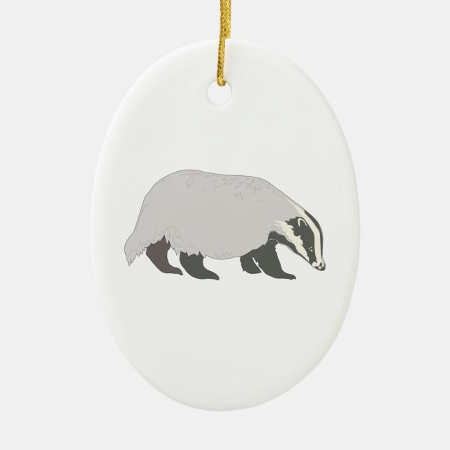 honey badger ceramic tree decoration (Front)