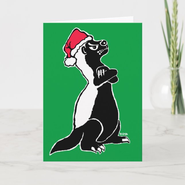 Honey badger Christmas Holiday Card (Front)