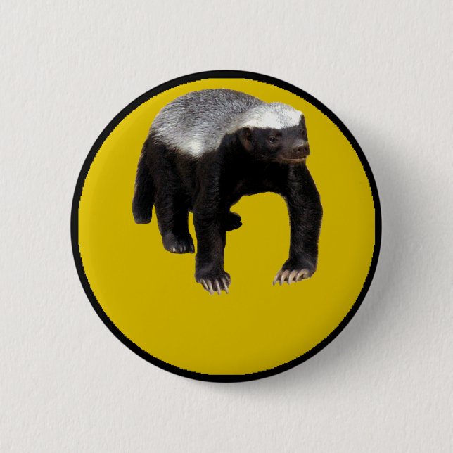 Honey Badger (Create Your Own Saying Below Him) 6 Cm Round Badge (Front)