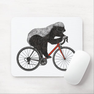 Honey Badger Cycling Funny Badass Animal Cyclist   Mouse Pad