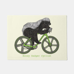 Honey Badger Cycling Funny Badass Cyclist Humour  Doormat