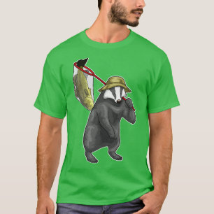 Honey badger Fisher Fishing net Fish T-Shirt