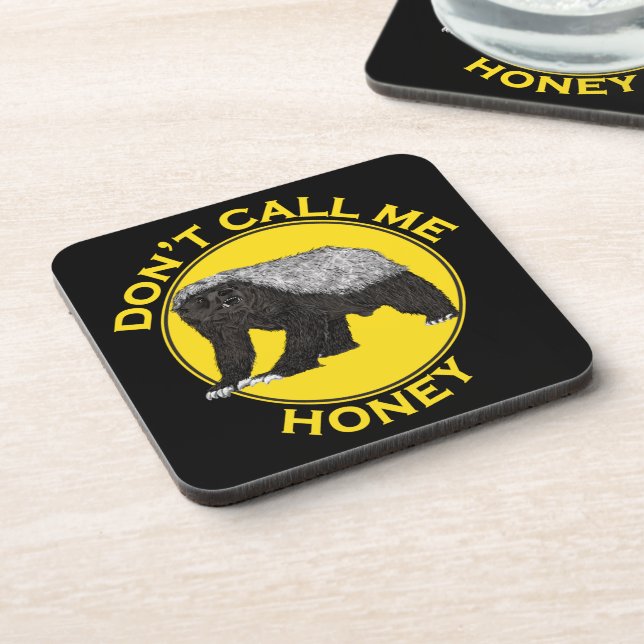 Honey Badger Funny Badass slogan Coaster (Left Side)