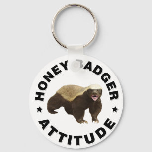 Honey badger has attitude key ring