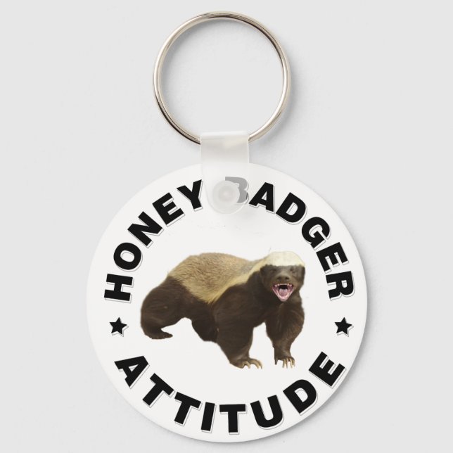 Honey badger has attitude key ring (Front)