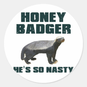 Honey Badger He's So Nasty Classic Round Sticker