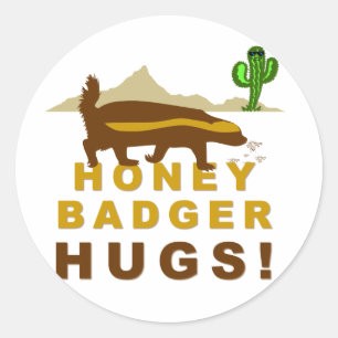 Honey Badger Hugs Classic Round Sticker