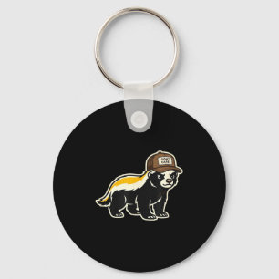 Honey Badger I Don't Care Trucker Funny Animal Art Key Ring