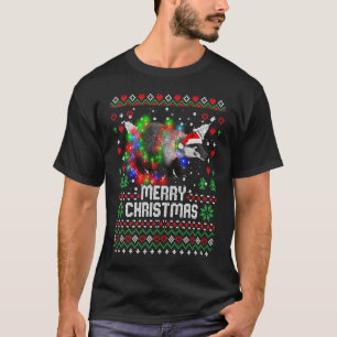 Honey Badger Santa Hat Animal Christmas Tree Light T-Shirt
