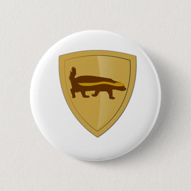 Honey Badger Shield & Crest 6 Cm Round Badge (Front)