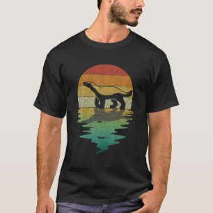 Honey Badger Sunset Retro Vintage 70S Nature Lover T-Shirt