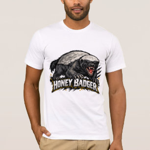 Honey Badger T-Shirt   Unique Wildlife Animal Desi
