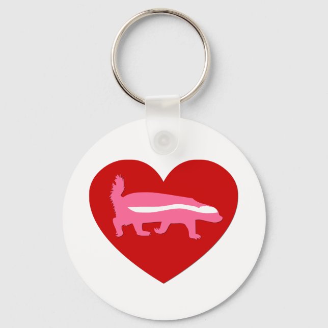 honey badger valentine key ring (Front)