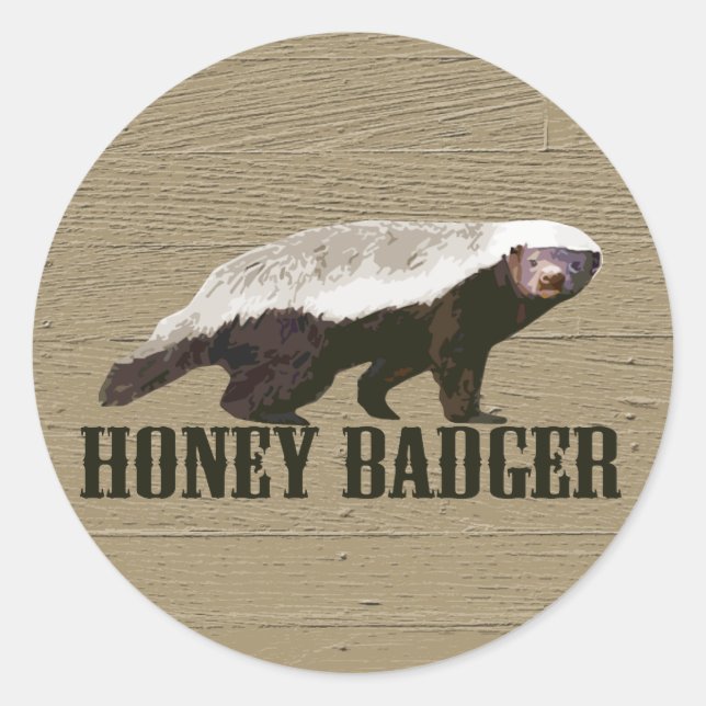 Honey Badger Wild Animal Classic Round Sticker (Front)