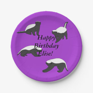 Honey Badgers Birthday Paper Plate