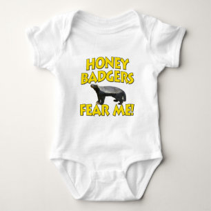 Honey Badgers Fear Me! Baby Bodysuit