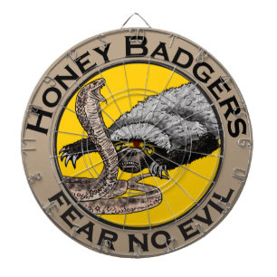 Honey Badgers Fear no Evil Badass Animal Art Snake Dartboard