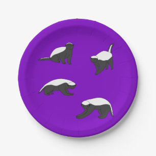 Honey Badgers Paper Plate