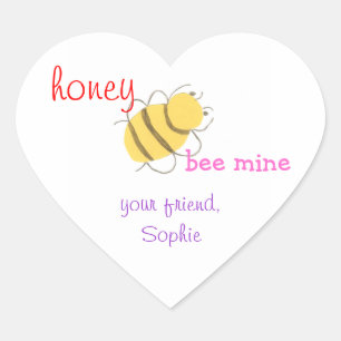 Honey be mine personalised valentine sticker