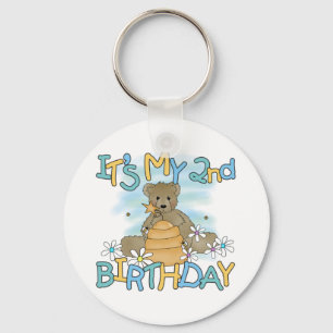 Honey Bear 2nd Birthday T-shirts and Gifts Key Ring