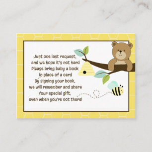 Honey Bear and Bee Enclosure Book Request Cards