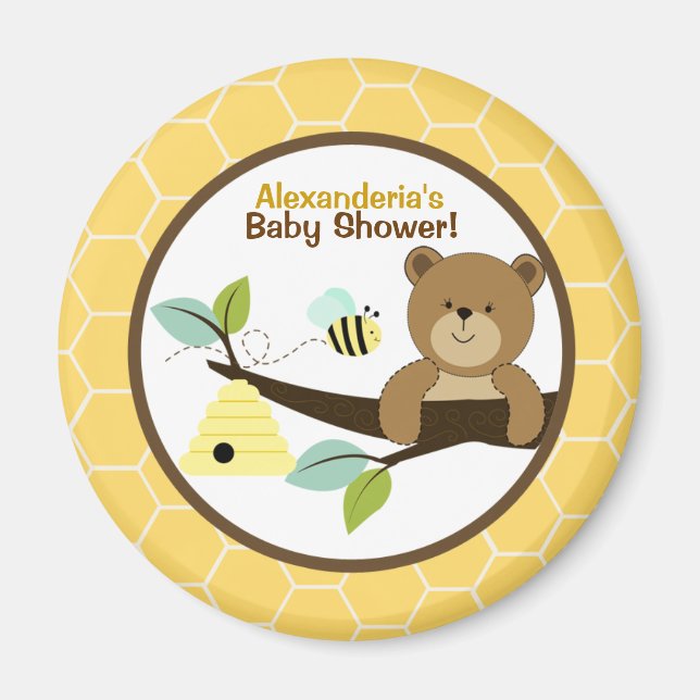 Honey Bear and Bumble Bee Custom Favour Magnet (Front)