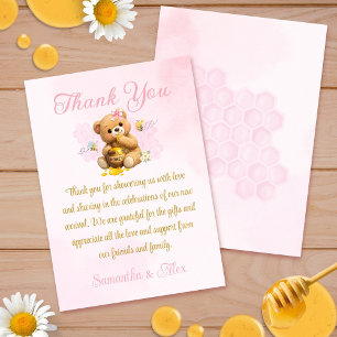 Honey Bear Baby Shower - A Little Honey Baby Showe Thank You Card