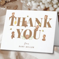 Honey Bear Baby Shower Thank You Card