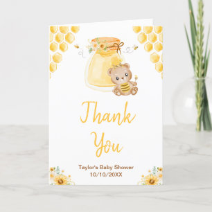 Honey Bear Baby Shower Thank You Card