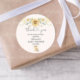 Honey Bear Baby Shower Thank You Classic Round Sticker