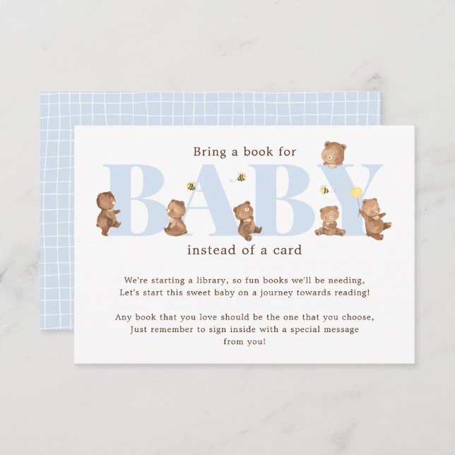 Honey Bear Book for Baby Card (Front/Back)