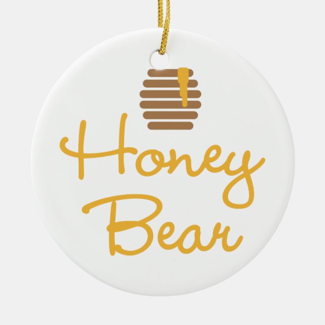 Honey Bear Ceramic Tree Decoration (Front)