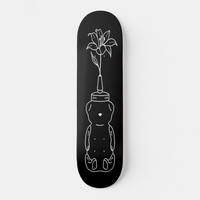 Honey Bear Deluxe Flower Blackout Skateboard (Front)