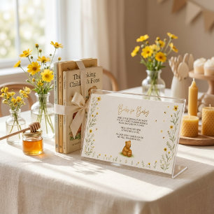 Honey Bear Floral Baby Of Books Place Card