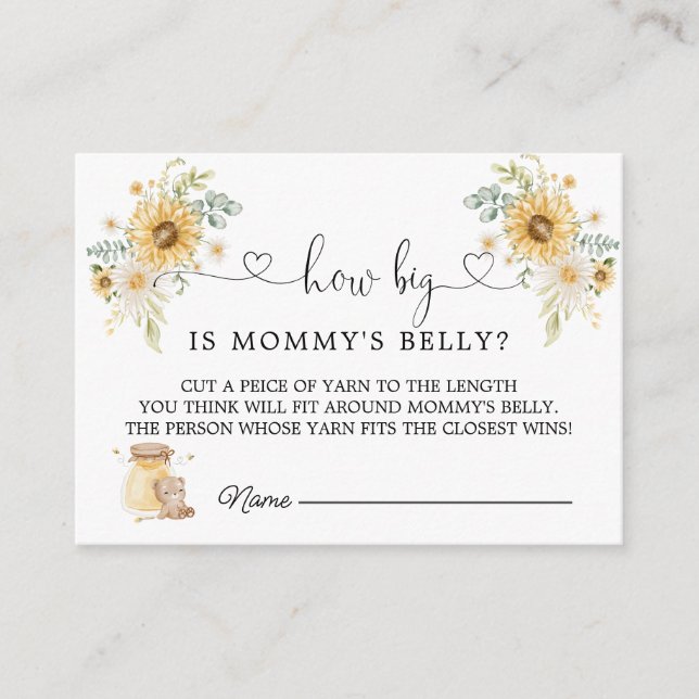 Honey Bear How Big Is Mummy's Belly Enclosure Card (Front)
