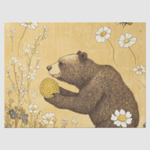 Honey Bear in Wildflower Meadow Tissue Paper