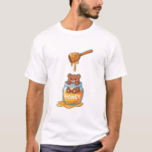Honey Bear Jar Cute Art T-Shirt