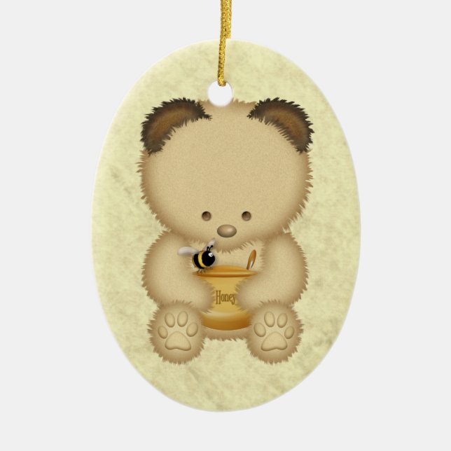 Honey Bear Personalised Ornament (Front)