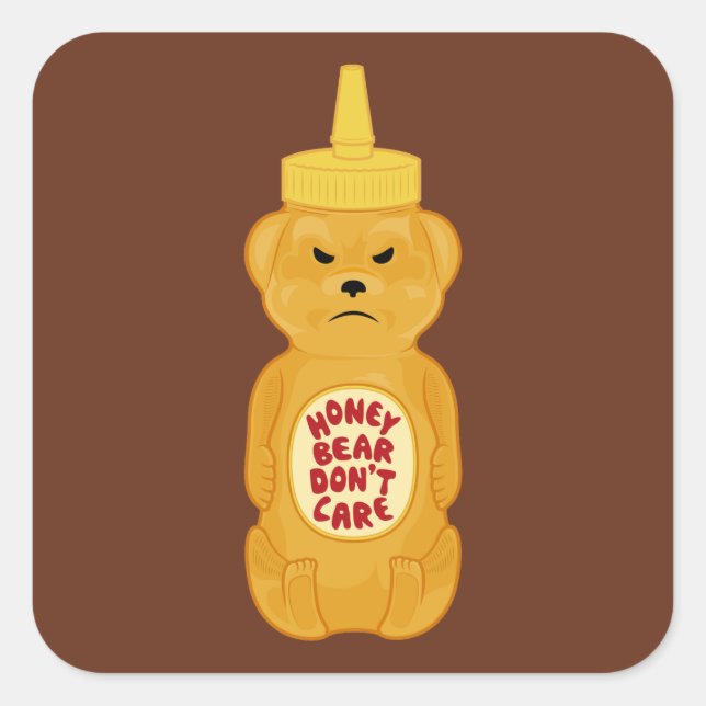 Honey Bear Square Sticker (Front)
