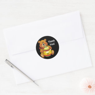 Honey Bear thank you cartoon sticker
